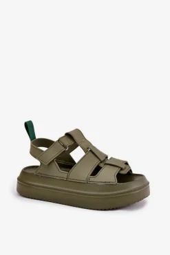 Online Sandały Damskie Na Platformie Zielone Nitavelia Damskie Sandały Płaskie