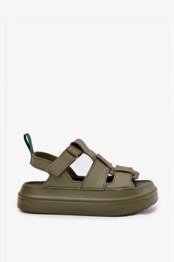 Online Sandały Damskie Na Platformie Zielone Nitavelia Damskie Sandały Płaskie