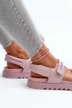 Sandały Big Star|Sandały Płaskie></noscript>Big Star Shoes Sandały Damskie Na Platformie Big Star NN274753 Różowe Różowy