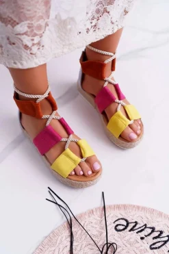 Sandały Płaskie><noscript><img width=