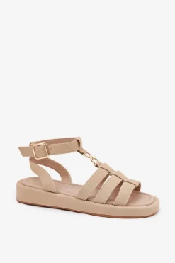 Sandały Płaskie><noscript><img width=