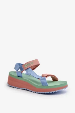 Best Big Star Shoes Sandały Damskie Na Platformie I Koturnie Big Star NN274A055 Niebieskie