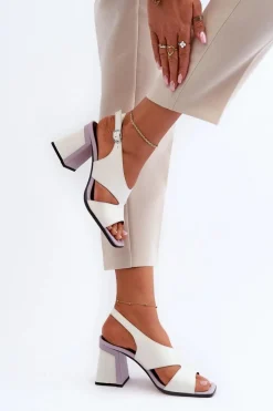 Sandały Na Słupku|Sandały Na Obcasie><noscript><img width=