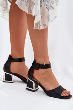 Sandały Na Słupku|Sandały Na Obcasie><noscript><img width=