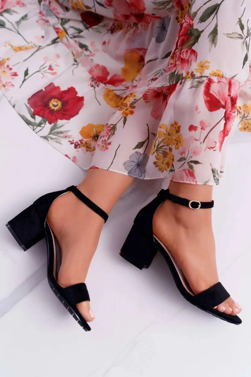 Clearance Boto Sandały Damskie Na Słupku Czarne Zephira