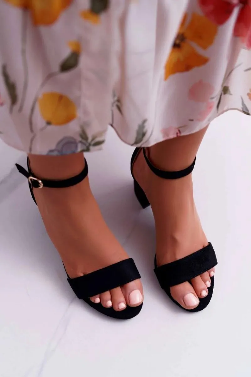 Clearance Boto Sandały Damskie Na Słupku Czarne Zephira