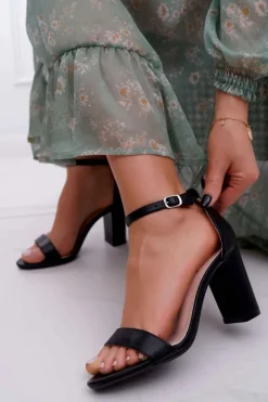 Sale Boto Sandały Damskie Na Słupku Klasyczne Czarne Fiji