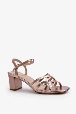 Sandały Na Słupku|Sandały Na Obcasie><noscript><img width=