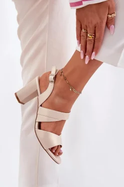 Sandały Na Słupku|Sandały Na Obcasie><noscript><img width=