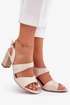 Sandały Na Słupku|Sandały Na Obcasie><noscript><img width=