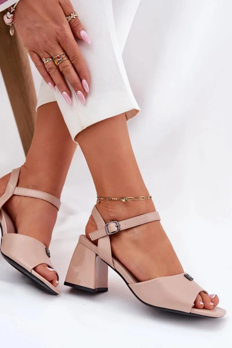 Sandały Na Słupku|Sandały Na Obcasie>Buty damskie Vinceza Sandały Damskie Na Słupku Vinceza 62235 Beżowe Beżowy