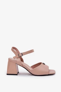 Sandały Na Słupku|Sandały Na Obcasie><noscript><img width=