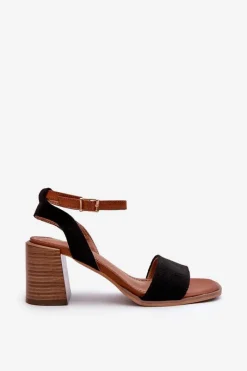 Sandały Na Słupku|Sandały Na Obcasie><noscript><img width=