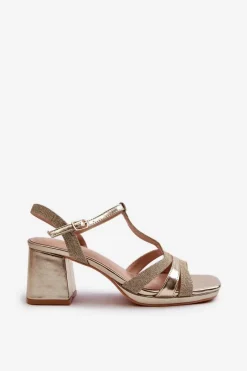 Sandały Na Słupku|Sandały Na Obcasie><noscript><img width=