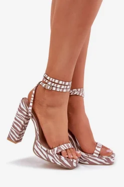 Sandały Na Słupku|Sandały Na Obcasie><noscript><img width=