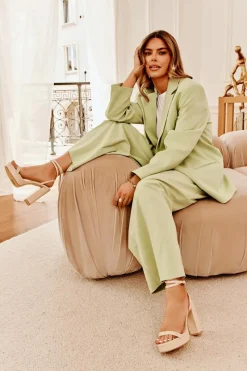 Boto Sandały Damskie Na Słupku Z Paseczkiem Beżowe Fevenne Beżowy