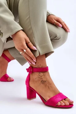 Sandały Na Słupku|Sandały Na Obcasie><noscript><img width=