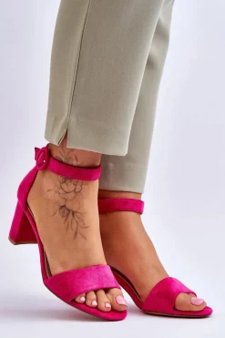 Sandały Na Słupku|Sandały Na Obcasie><noscript><img width=