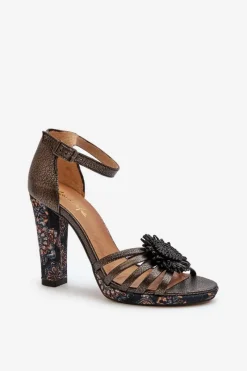 Sandały Na Słupku|Sandały Na Obcasie><noscript><img width=