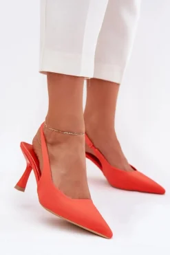 Online Sandały Damskie Na Szpilce Pomarańczowe Lunira Damskie Sandały Na Obcasie|Czółenka Klasyczne