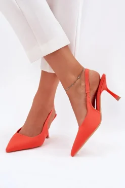 Online Sandały Damskie Na Szpilce Pomarańczowe Lunira Damskie Sandały Na Obcasie|Czółenka Klasyczne