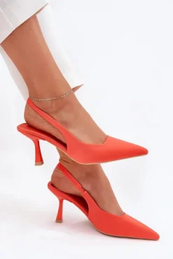 Online Sandały Damskie Na Szpilce Pomarańczowe Lunira Damskie Sandały Na Obcasie|Czółenka Klasyczne