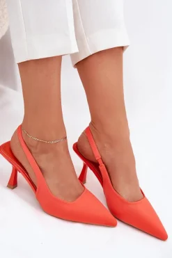 Online Sandały Damskie Na Szpilce Pomarańczowe Lunira Damskie Sandały Na Obcasie|Czółenka Klasyczne