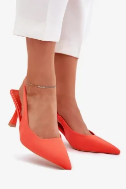 Online Sandały Damskie Na Szpilce Pomarańczowe Lunira Damskie Sandały Na Obcasie|Czółenka Klasyczne
