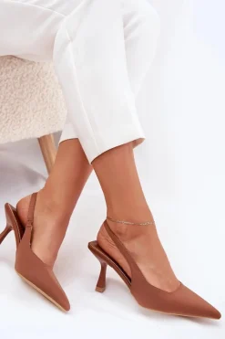 Sale Sandały Damskie Na Szpilce Camel Lunira Damskie Sandały Na Obcasie|Czółenka Klasyczne