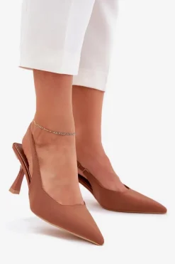 Sale Sandały Damskie Na Szpilce Camel Lunira Damskie Sandały Na Obcasie|Czółenka Klasyczne