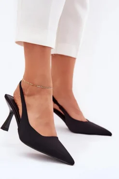 Online Boto Sandały Damskie Na Szpilce Czarne Lunira Czarny