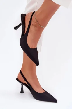 Online Boto Sandały Damskie Na Szpilce Czarne Lunira Czarny