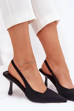 Online Boto Sandały Damskie Na Szpilce Czarne Lunira Czarny