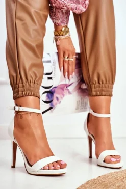 Sale Boto Sandały Damskie Na Szpilce Biały Frenzy