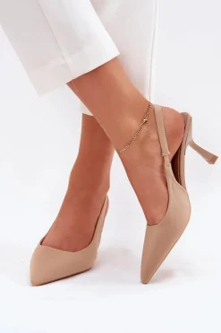 Online Sandały Damskie Na Szpilce Beżowe Lunira Damskie Sandały Na Obcasie|Czółenka Klasyczne