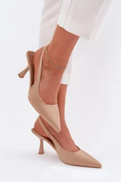 Online Sandały Damskie Na Szpilce Beżowe Lunira Damskie Sandały Na Obcasie|Czółenka Klasyczne