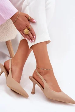 Online Sandały Damskie Na Szpilce Beżowe Lunira Damskie Sandały Na Obcasie|Czółenka Klasyczne