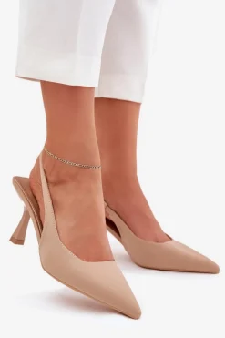 Online Sandały Damskie Na Szpilce Beżowe Lunira Damskie Sandały Na Obcasie|Czółenka Klasyczne
