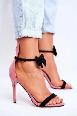 Clearance Boto Sandały Damskie Na Szpilce Królicze Uszka Różowe Honey Bunny