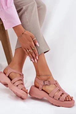 Sandały Gumowe|Sandały Na Obcasie>ZAXY Sandały Damskie Pachnące RR285116 Brudny Róż Różowy