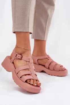 Sandały Gumowe|Sandały Na Obcasie>ZAXY Sandały Damskie Pachnące RR285116 Brudny Róż Różowy