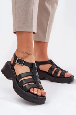 Sandały Na Obcasie|Sandały Gumowe>ZAXY Sandały Damskie Pachnące RR285117 Czarne Czarny