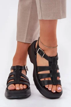Sandały Na Obcasie|Sandały Gumowe>ZAXY Sandały Damskie Pachnące RR285117 Czarne Czarny