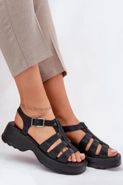 Sandały Na Obcasie|Sandały Gumowe></noscript>ZAXY Sandały Damskie Pachnące RR285117 Czarne Czarny