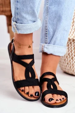 Sandały Płaskie><noscript><img width=