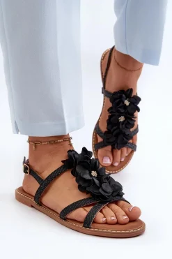 Sandały Płaskie><noscript><img width=