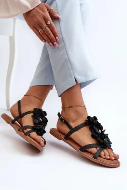 Sandały Płaskie><noscript><img width=