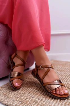 Sandały Płaskie><noscript><img width=