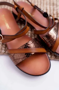 Sandały Płaskie><noscript><img width=