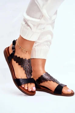 Sandały Płaskie><noscript><img width=